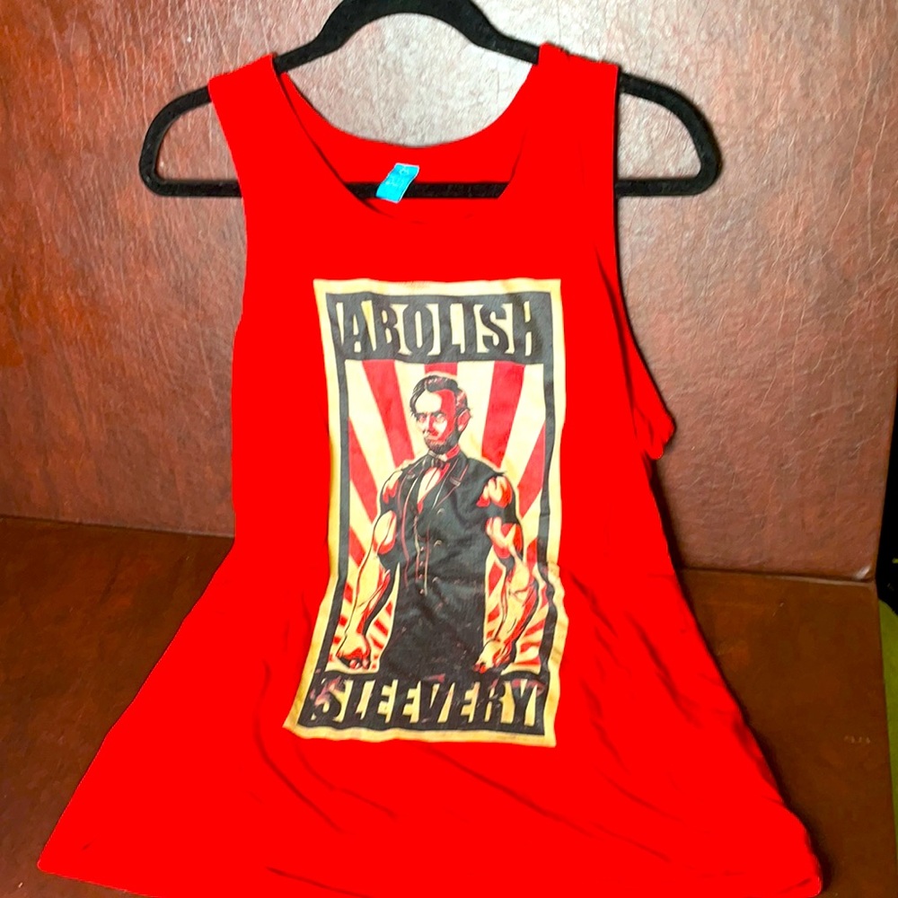 Small tank abe Lincoln “Abolish Sleevery”